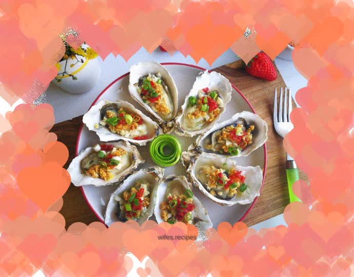 Grilled Oysters with Gold and Silver Garlic