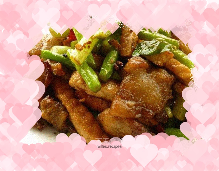 Dried Twice-cooked Pork with Garlic Moss