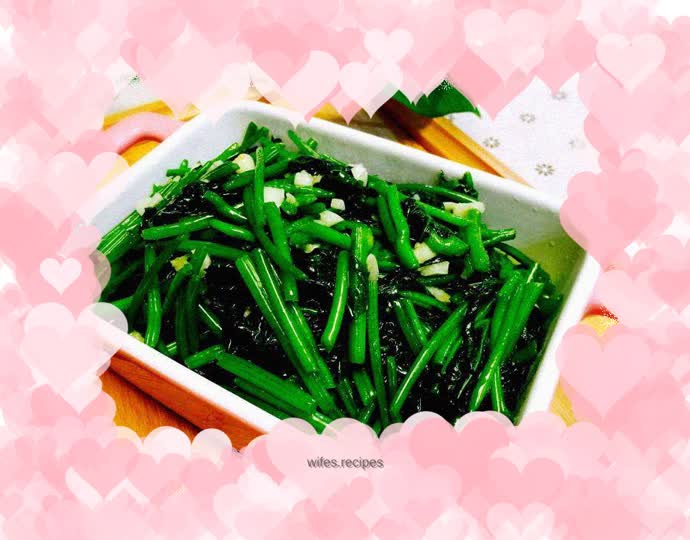 Sweet potato leaves with garlic paste