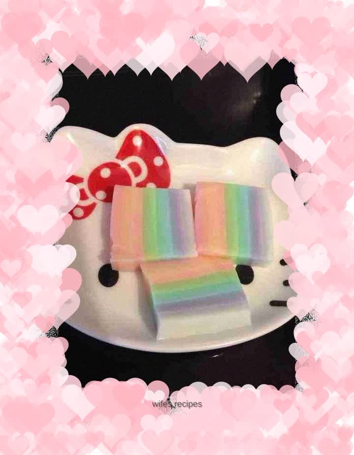 Rainbow Coconut Milk Jelly