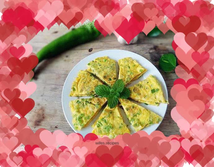 Green pepper fried eggs