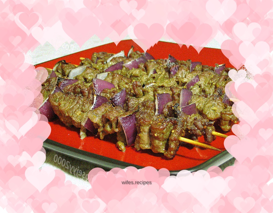 Satay beef skewers