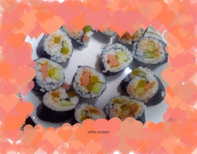 Children’s favorite snack——seaweed, cucumber, ham and kimchi rice dumplings