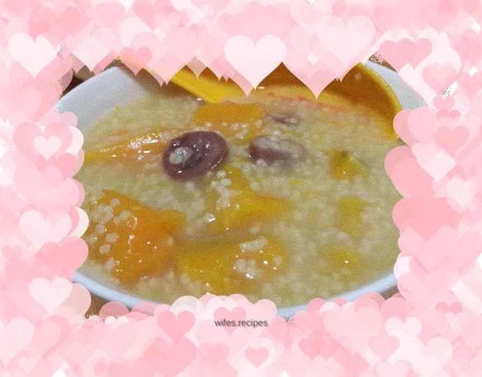 Pumpkin, chestnut and millet porridge