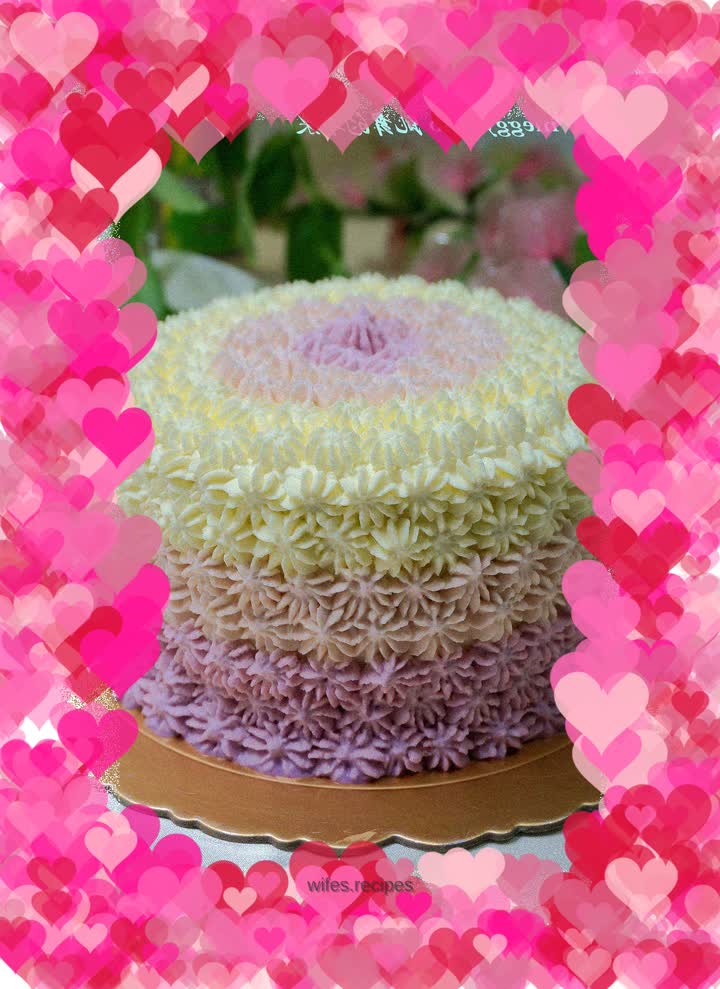 Gradient Cream Decorated Cake