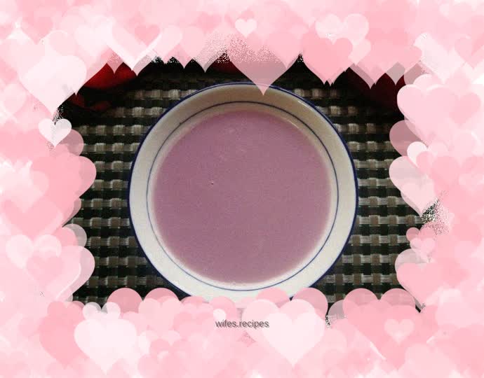 Purple sweet potato, yam and soy milk