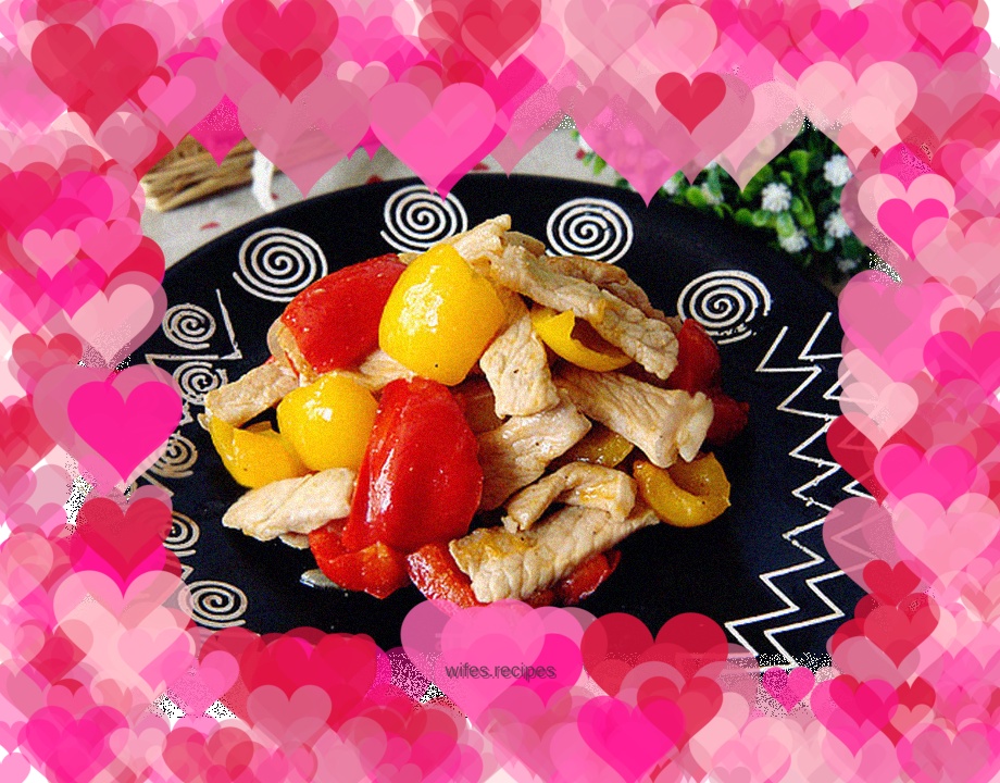 Stir-fried tenderloin with hand-chopped colorful peppers