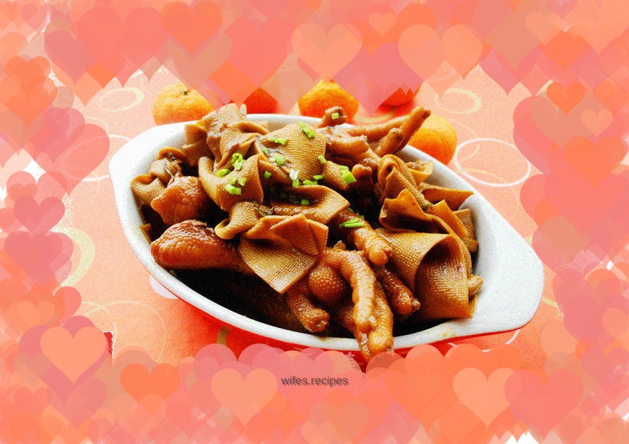 Braised tofu with chicken feet