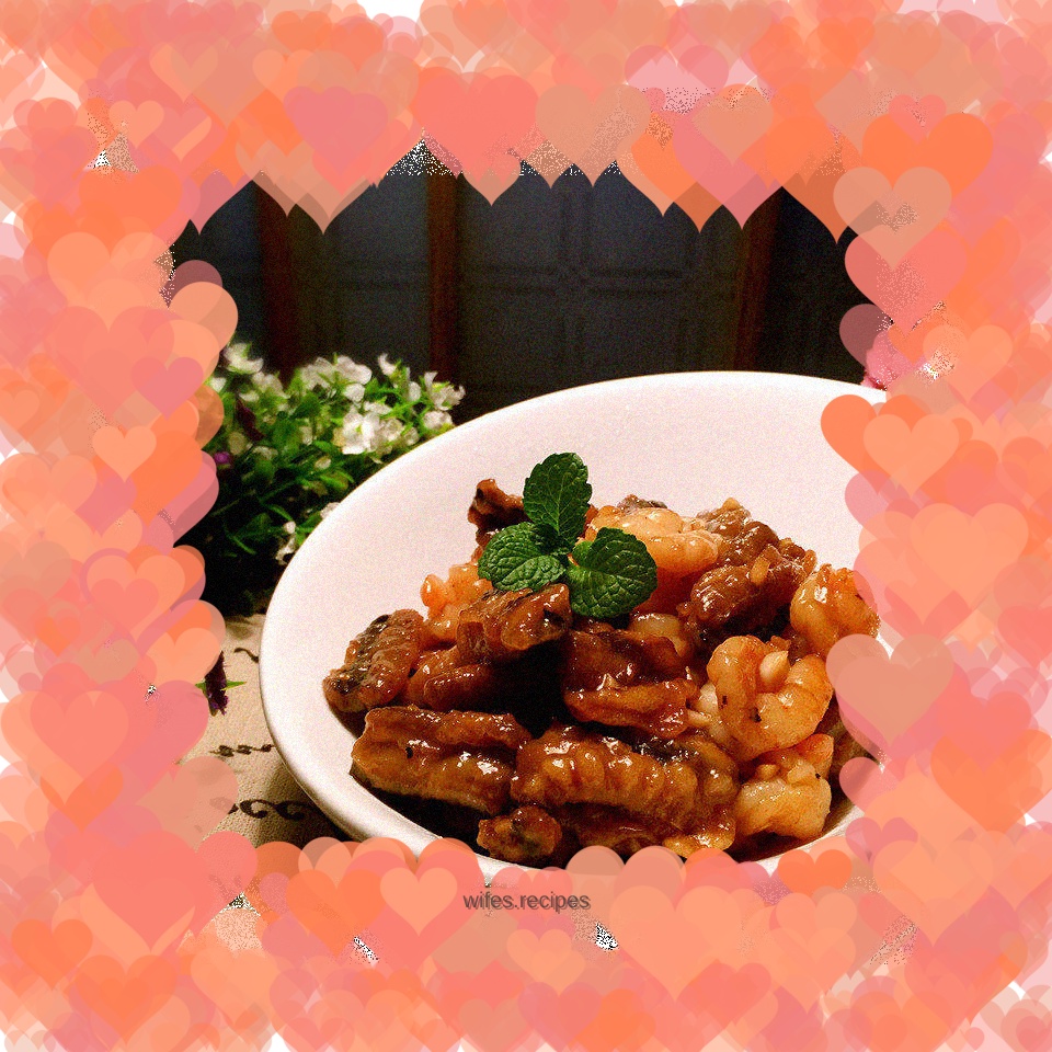 Fried eel with shrimp