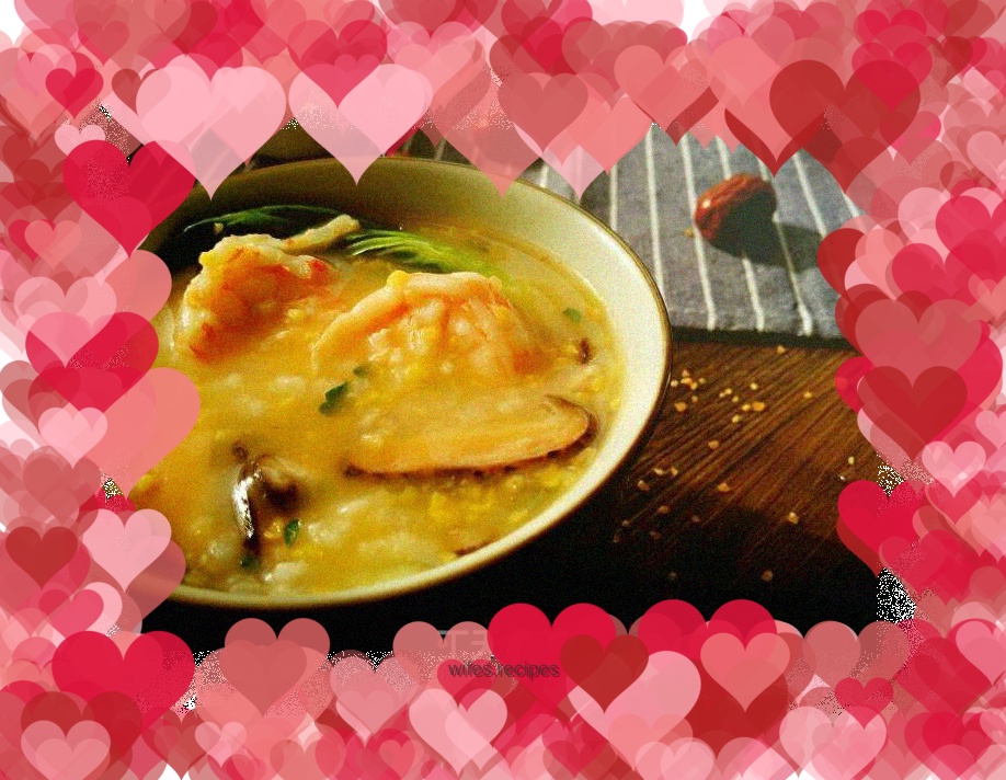 Whole grain vegetable and shrimp porridge