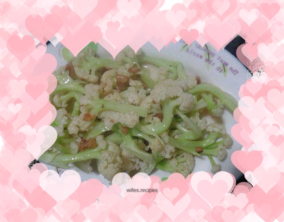 Stir-fried cauliflower with lard