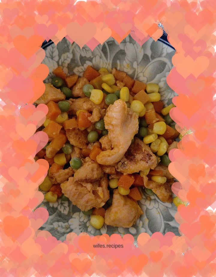 Fried Chicken Nuggets with Mixed Vegetables