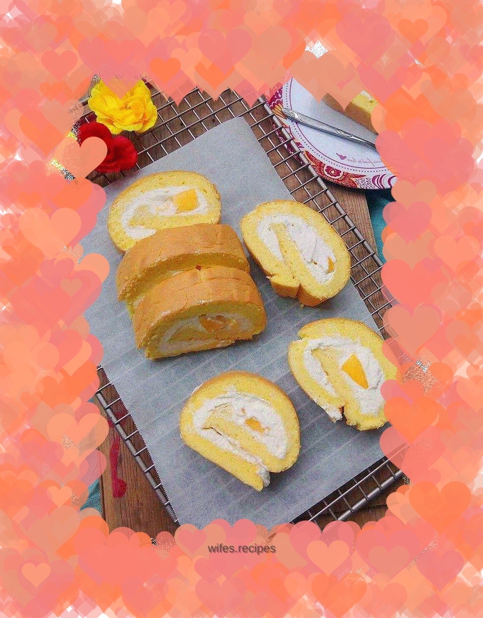 Mango Cream Cake Roll