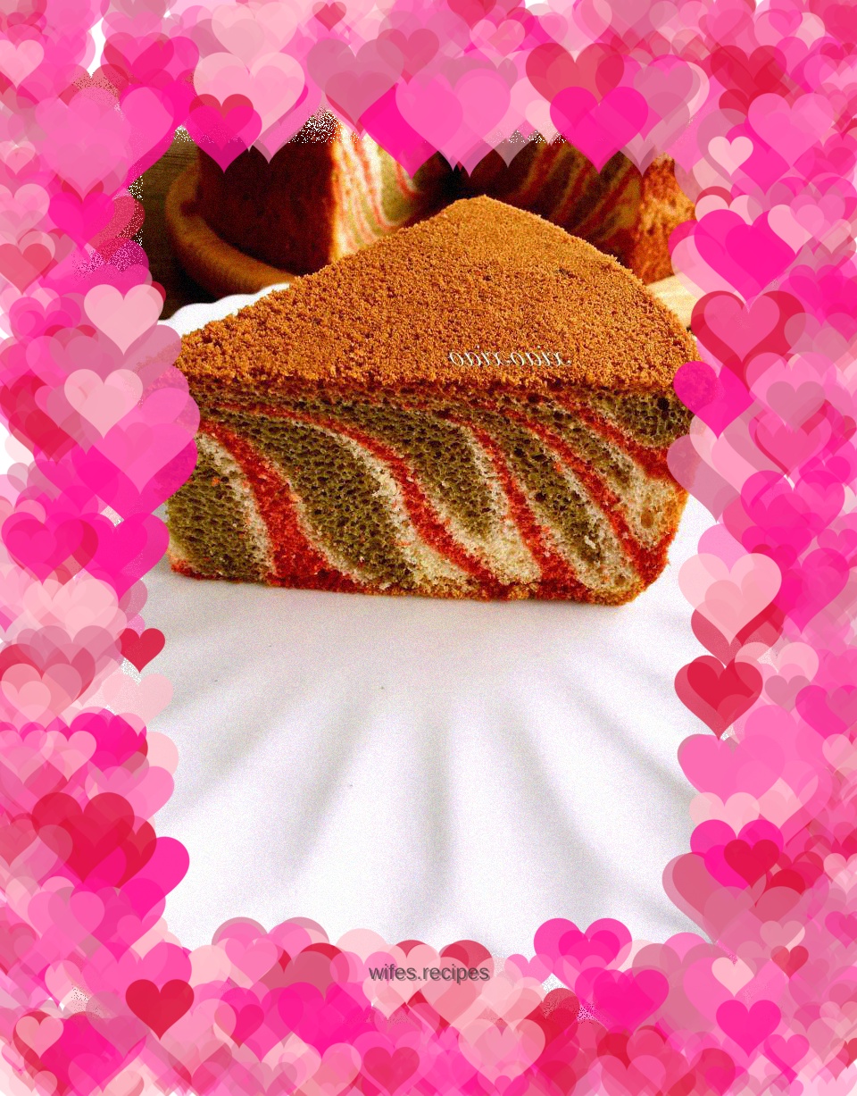 Three-color chiffon cake