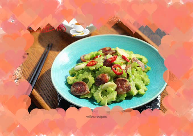 Fried Bitter Gourd with Sausage