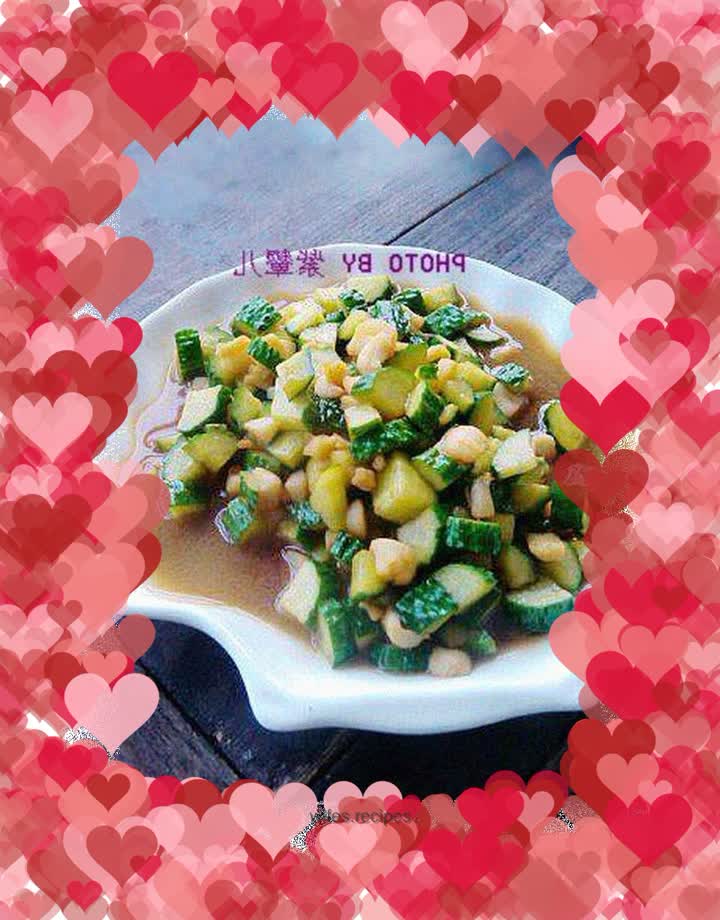 Stir-fried scallops with diced cucumbers