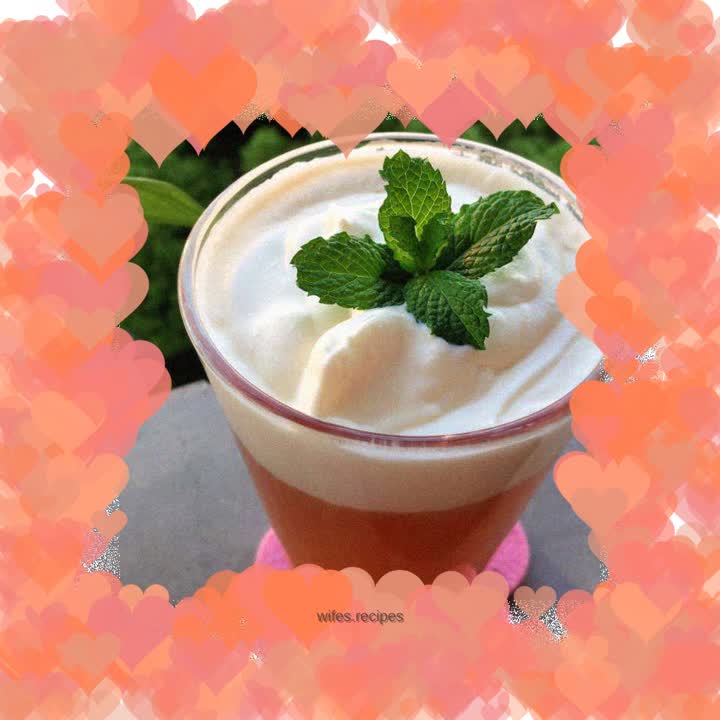 Homemade milk-covered green tea