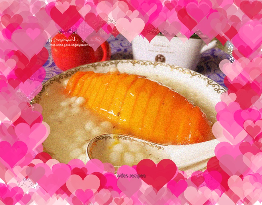 There is reunion in heaven and earth---Papaya, sweet-scented osmanthus glutinous rice balls