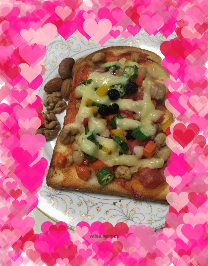 Air fryer version of toast pizza