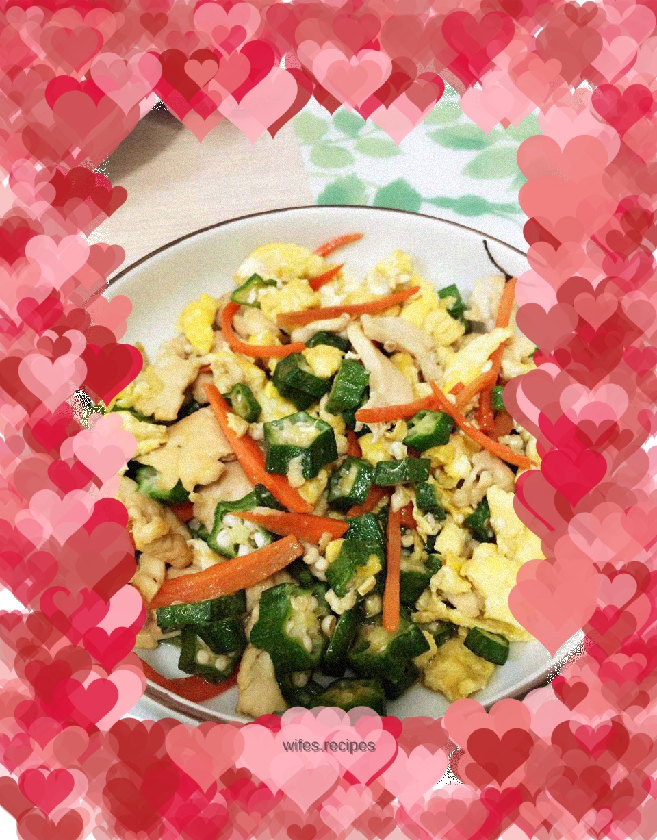 Okra Chicken and Scrambled Eggs