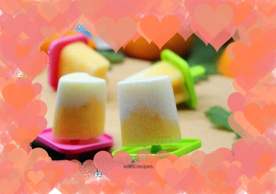 Orange yogurt popsicle