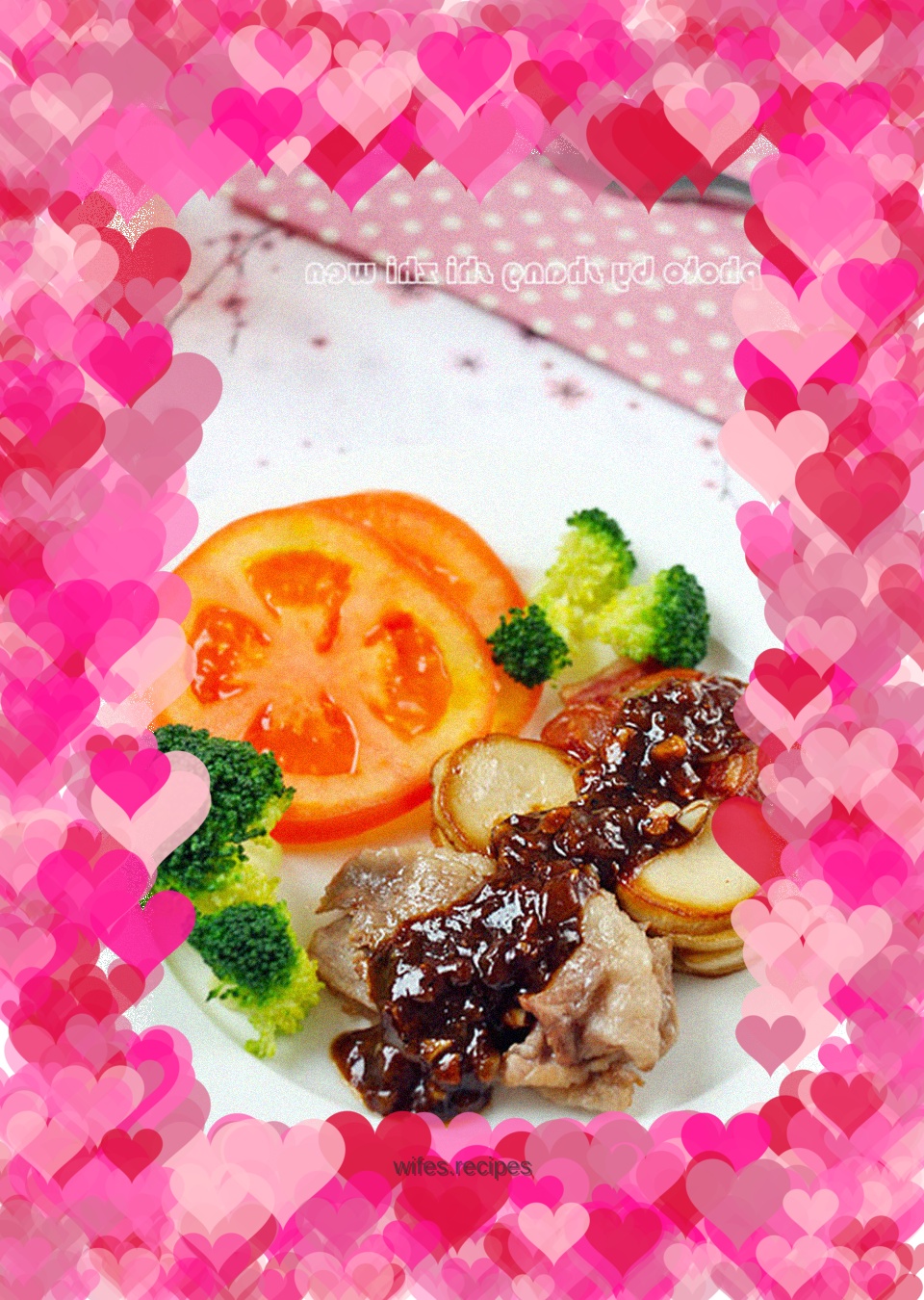 Black pepper, bacon, king oyster mushroom and beef