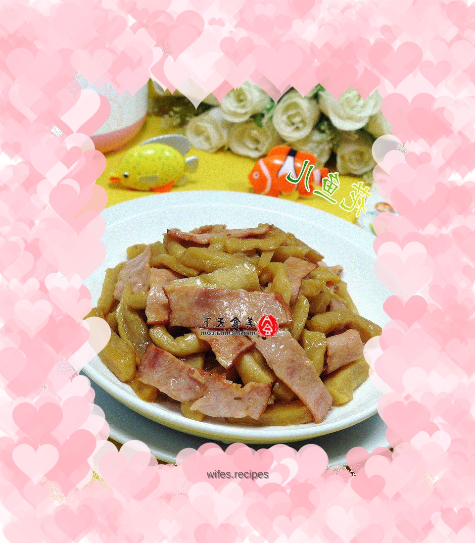 Stir-fried dried radish with bacon