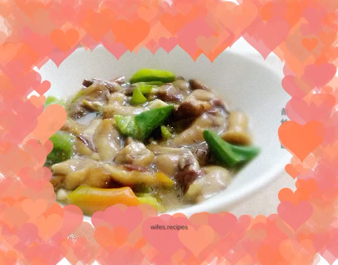 Stir-fried pine mushrooms