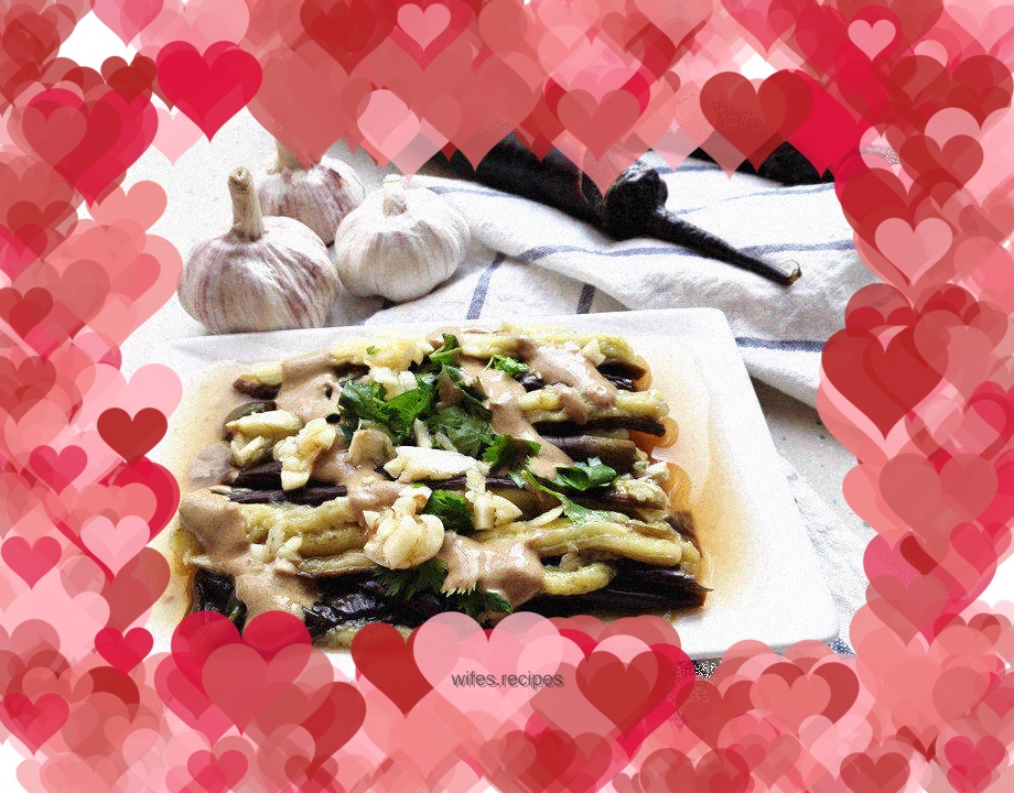Eggplant with garlic paste
