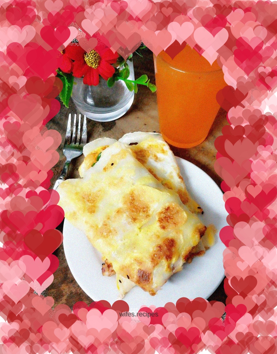 Homemade pancakes and fruits