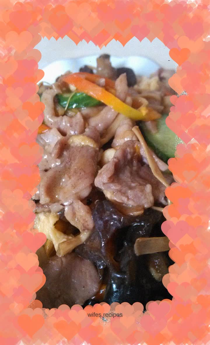 Home-style stir-fried Mushu Pork