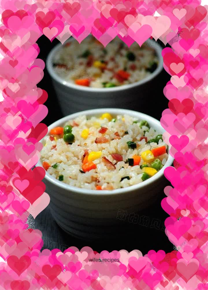 Bacon Fried Rice with Salad Sauce