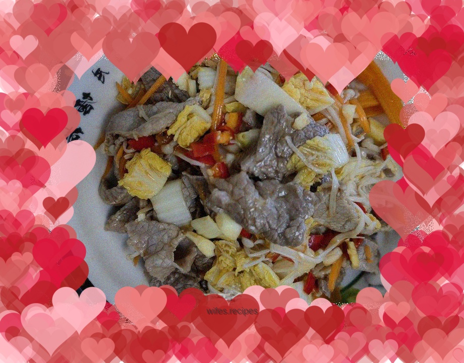 Beef mixed with vegetables