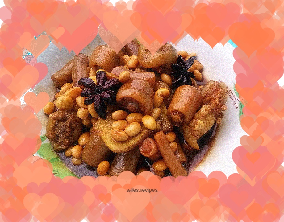 Braised pig tail with soybeans