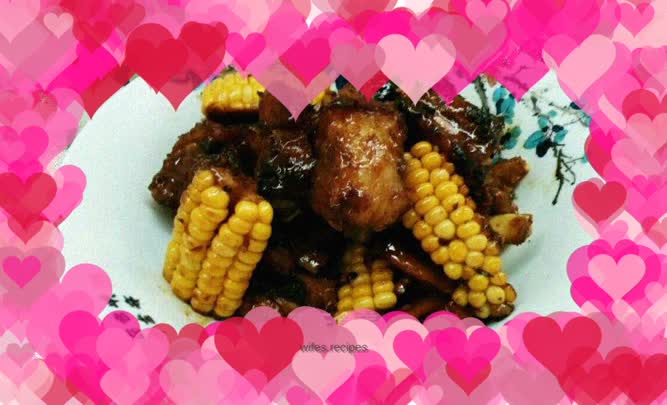 Corn braised pork ribs