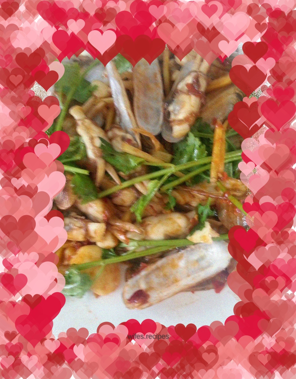 Spicy razor clams