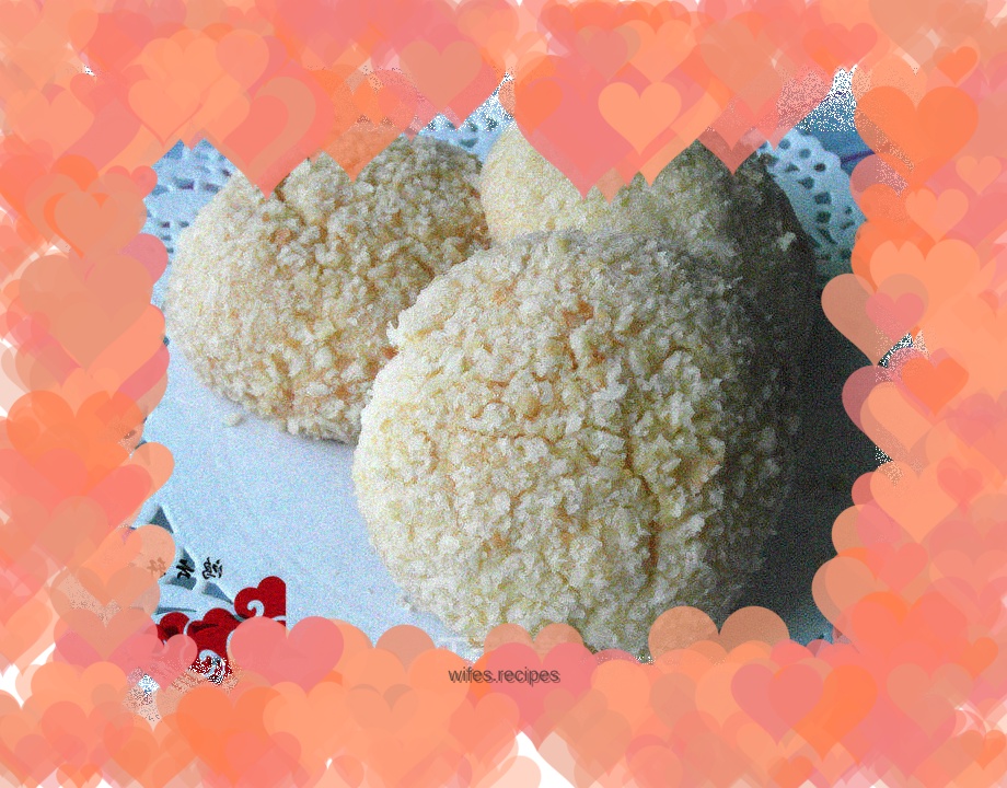 Egg yolk and shredded coconut balls