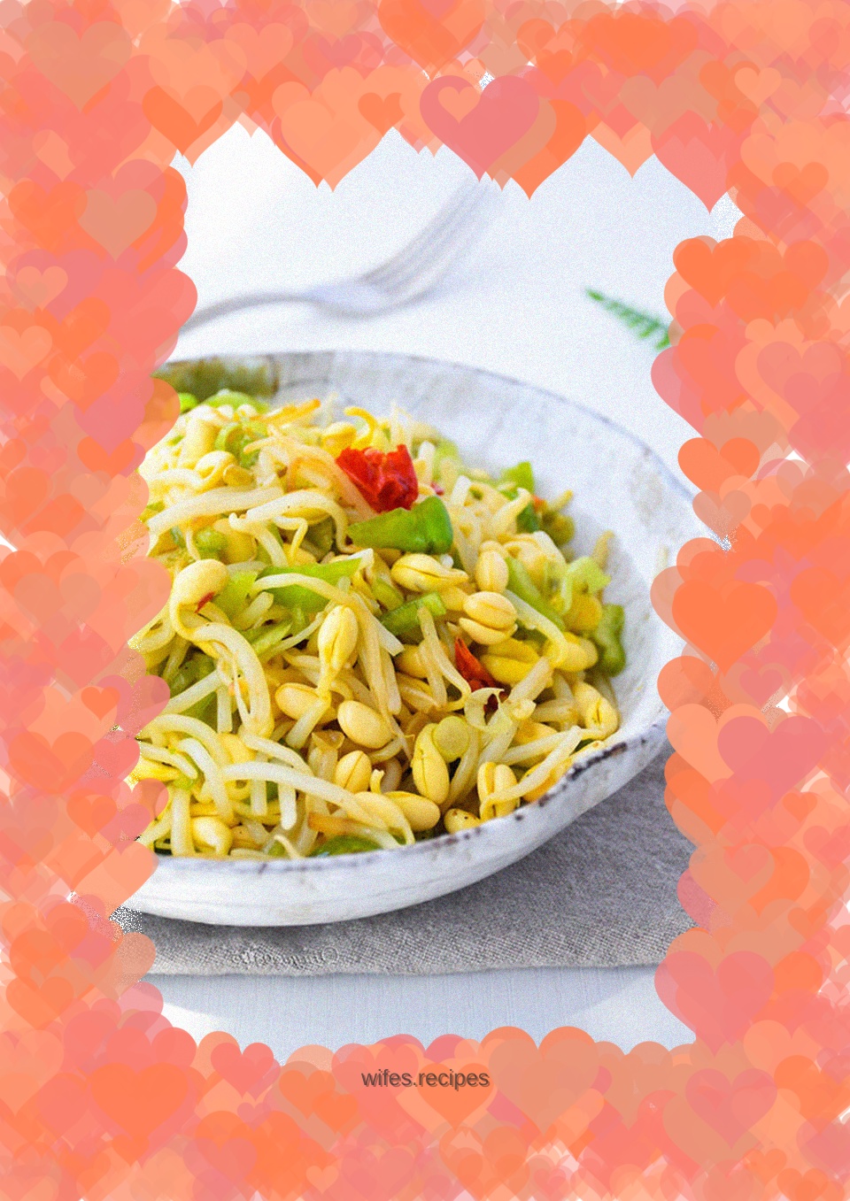 Spicy pepper mixed with soybean sprouts