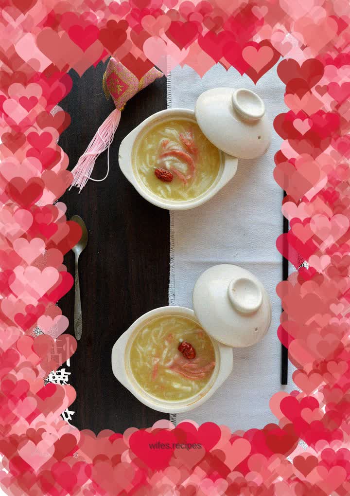 Golden soup ham vegetarian bird's nest