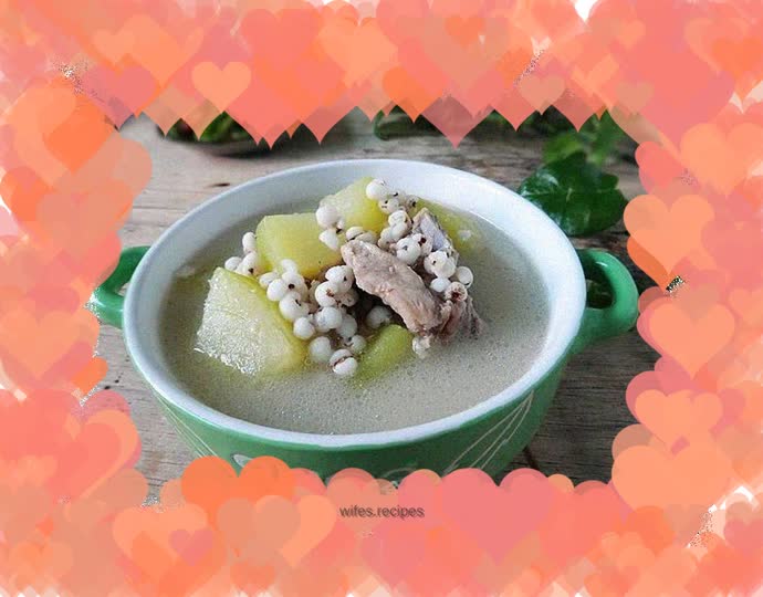 Bone barley and winter melon soup