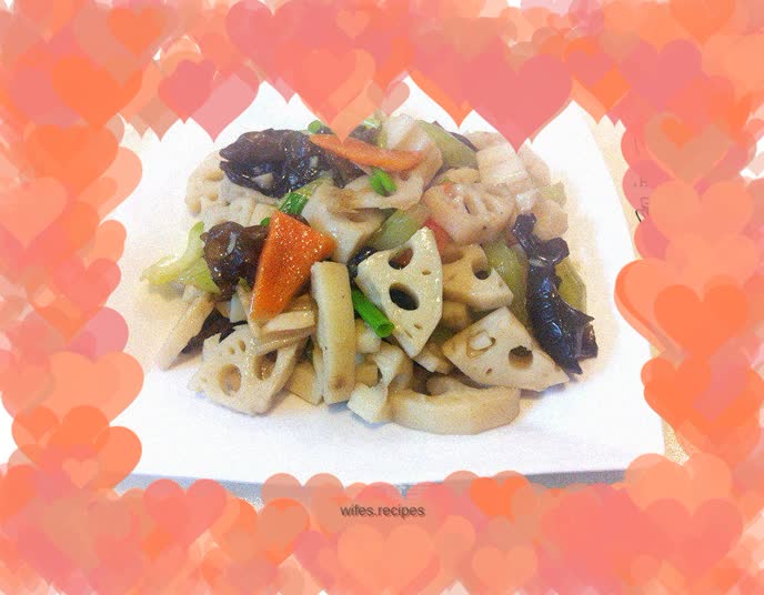 Stir-fried celery with lotus root and fungus