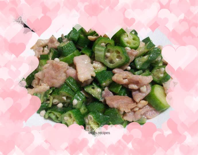 Stir-fried pork with okra, kidney-tonifying vegetables for men