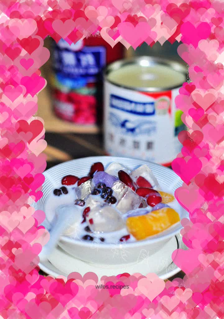 Crystal red waist honey bean taro balls