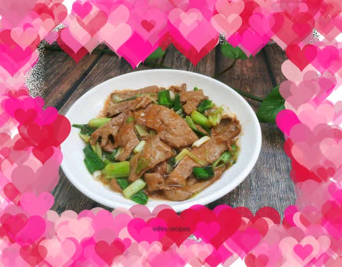 Stir-fried pork liver with garlic sprouts
