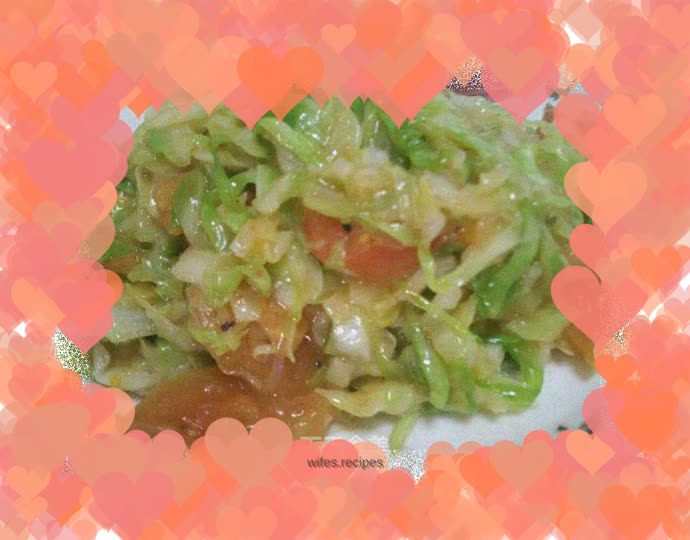 Stir-fried kohlrabi with tomatoes