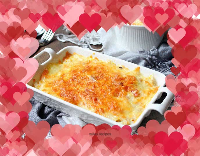 Western style bacon and vegetable baked rice