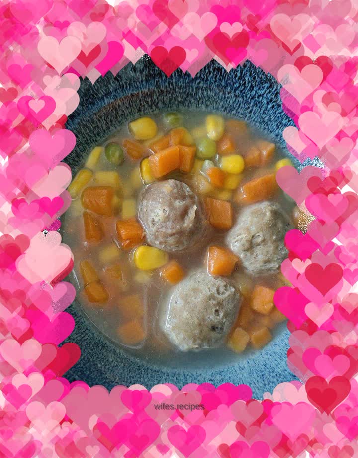 Meatball and vegetable soup