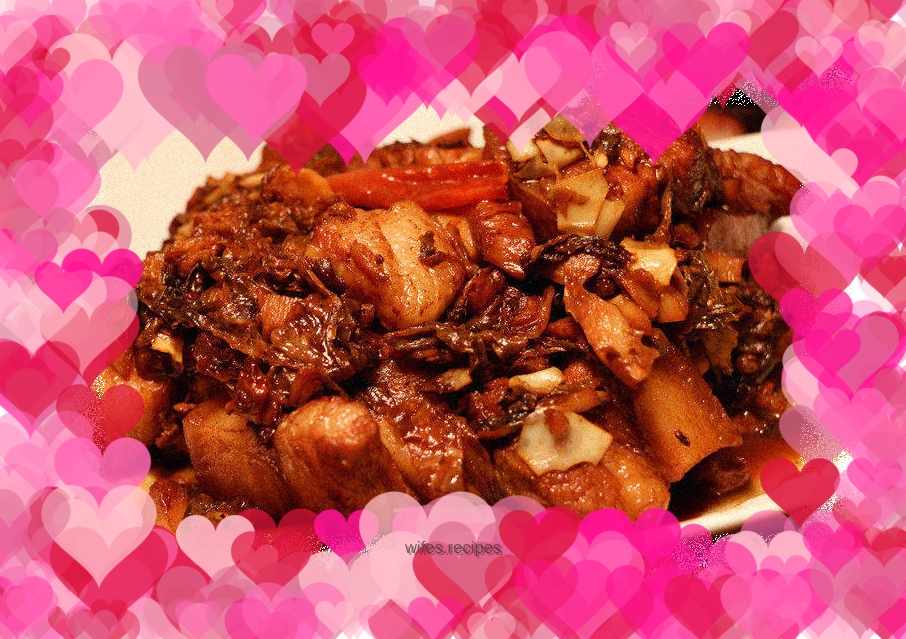 Braised Pork Belly with Dried Plums and Vegetables