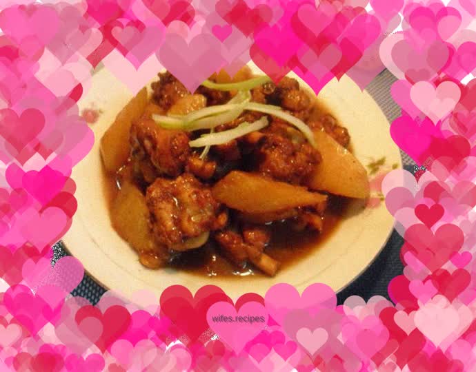 Roast chicken wings with yam