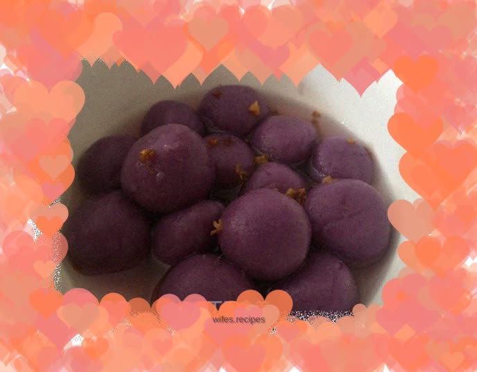 Purple sweet potato glutinous rice balls